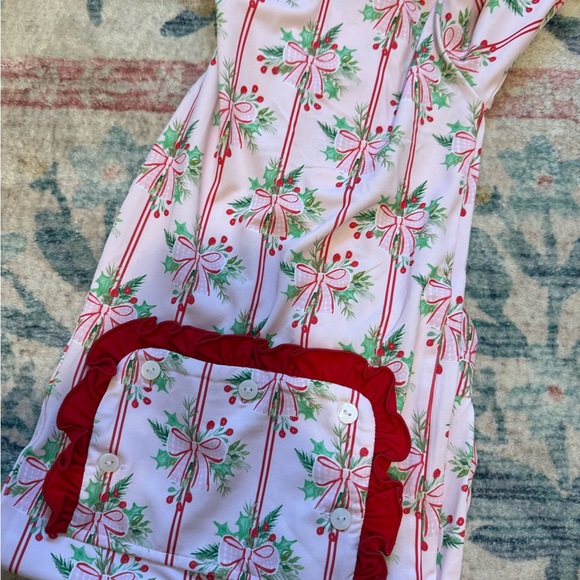 Festive Bow Print Kids Pajamas - Picture 2 of 2